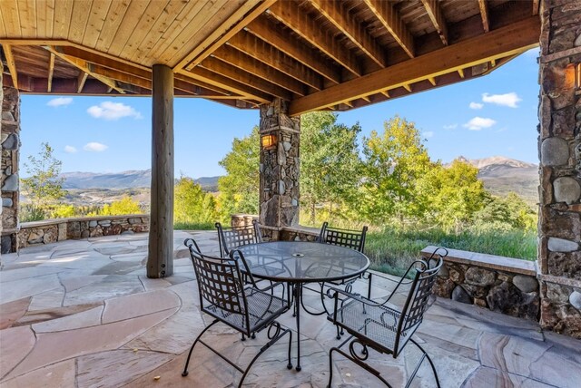 731 Lakeview Cir, Silverthorne, CO 80498 - view of patio / terrace featuring a mountain view and outdoor dining area