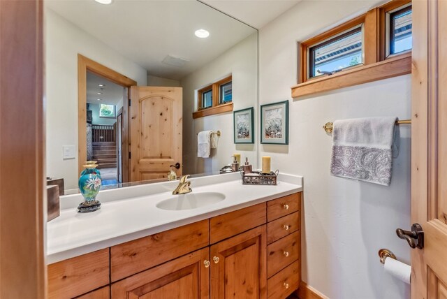 731 Lakeview Cir, Silverthorne, CO 80498 - bathroom with vanity and recessed lighting