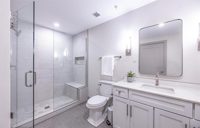 75 W 4th St Unit 206, Silverthorne, CO 80497 - full bath with toilet, vanity, a stall shower, and tile patterned flooring