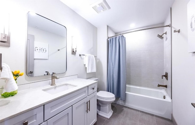 75 W 4th St Unit 206, Silverthorne, CO 80497 - full bathroom with vanity, toilet, tile patterned floors, and shower / tub combo with curtain
