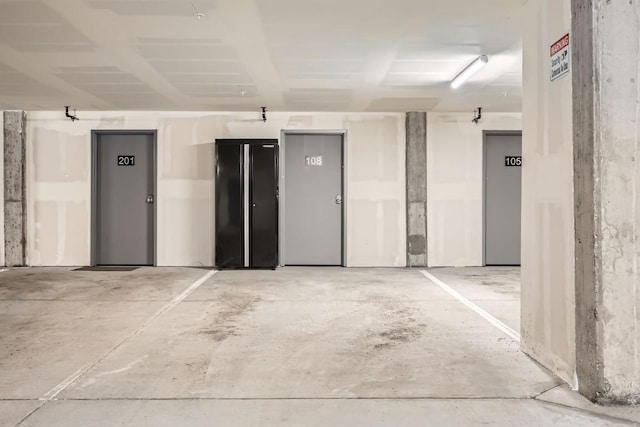 view of garage