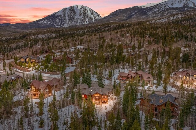property view of mountains with a view of trees and a residential view