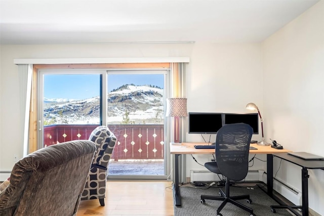 150 Evergreen Rd Unit 204, Dillon, CO 80435 - office space featuring healthy amount of natural light, wood finished floors, a baseboard heating unit, and baseboard heating