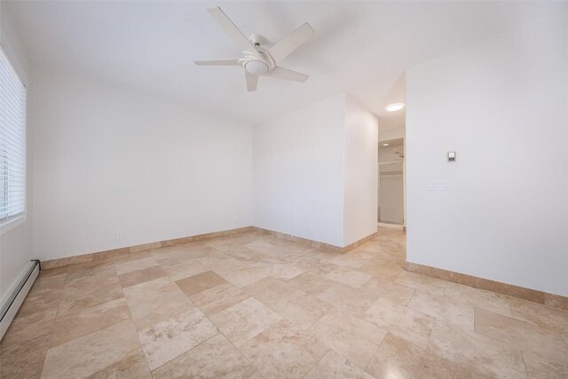 1921 Walton Creek Rd Unit 4, Steamboat Springs, CO 80487 - spare room featuring baseboard heating and ceiling fan