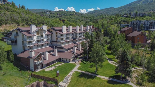 1920 Ski Time Square Dr Unit 315, Steamboat Springs, CO 80487 - bird's eye view of a mountain backdrop and a heavily wooded area