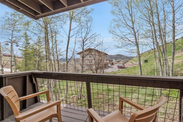 balcony with a mountain view