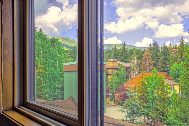 doorway with a mountain view