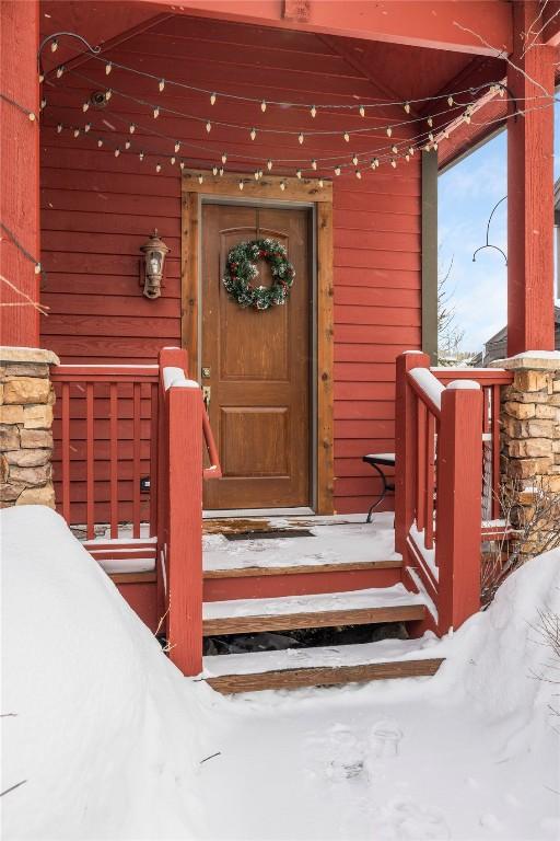186 Rachel Ln, Breckenridge, CO 80424 - view of snow covered property entrance
