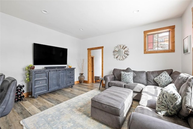 186 Rachel Ln, Breckenridge, CO 80424 - living area with baseboards, wood finished floors, and recessed lighting