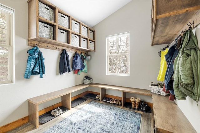 186 Rachel Ln, Breckenridge, CO 80424 - mudroom featuring lofted ceiling and wood finished floors