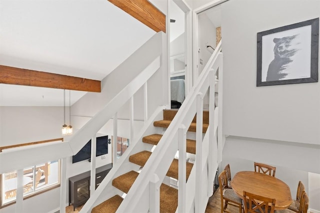 329 N Chipmunk Cir, Silverthorne, CO 80498 - stairs with beam ceiling
