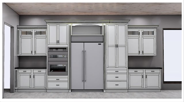 kitchen with stainless steel built in fridge and double oven