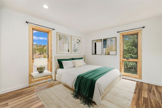 21 Buffalo Dr Unit 28, Silverthorne, CO 80498 - bedroom with multiple windows, wood finished floors, baseboards, and recessed lighting