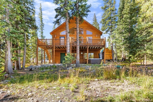 1205 Mountain View Dr, Fairplay, CO 80440 - rear view of house featuring a deck and stairs