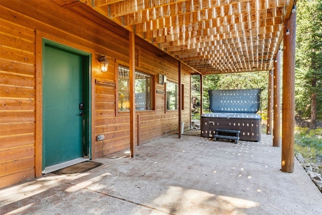 1205 Mountain View Dr, Fairplay, CO 80440 - view of patio / terrace featuring a covered hot tub