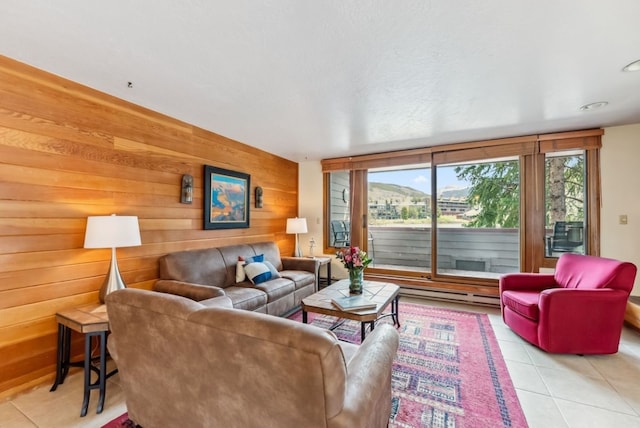 175 Argentine Ct Unit 1513, Keystone, CO 80435 - living room featuring tile patterned flooring and wood walls