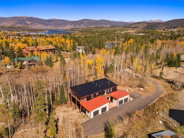 0630 Temple Trl, Frisco, CO 80443 - drone / aerial view with a view of trees and a water and mountain view