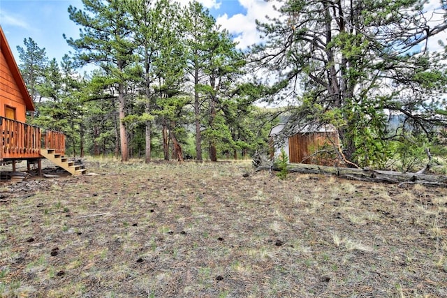 490 Teller St, Lake George, CO 80827 - view of yard featuring stairway and a deck