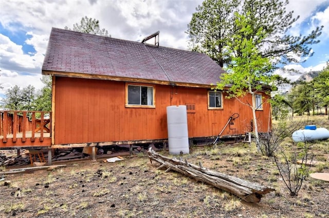 490 Teller St, Lake George, CO 80827 - view of property exterior featuring a wooden deck and a shingled roof