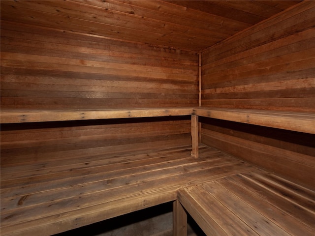 view of sauna
