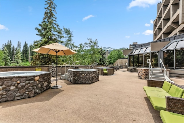 631 Village Rd Unit 34330, Breckenridge, CO 80424 - view of patio / terrace with an outdoor fire pit