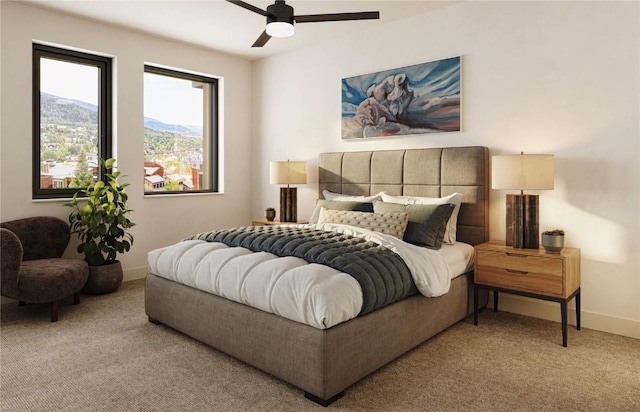 1550 Amble Dr Unit 308, Steamboat Springs, CO 80487 - carpeted bedroom with baseboards and a ceiling fan