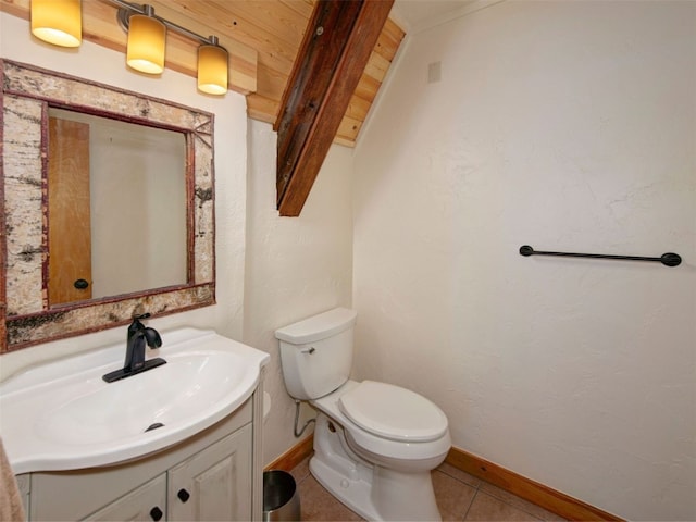 12715 E State Highway 82, Twin Lakes, CO 81251 - half bath featuring vanity, baseboards, toilet, and tile patterned floors