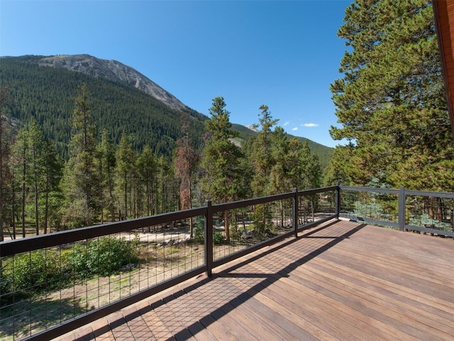 12715 E State Highway 82, Twin Lakes, CO 81251 - wooden deck with a view of trees and a mountain view