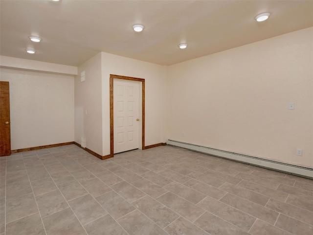 12715 E State Highway 82, Twin Lakes, CO 81251 - spare room featuring baseboard heating, baseboards, and recessed lighting
