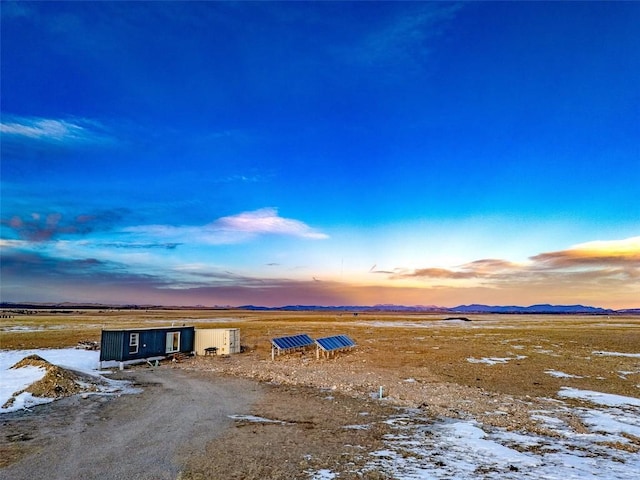 exterior space with a mountain view