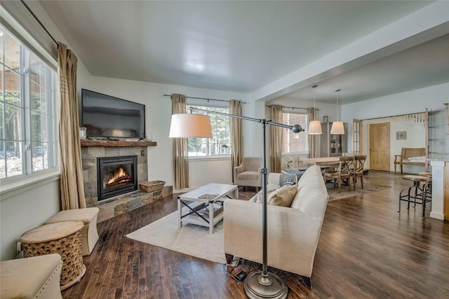 532 Kimmes Ln, Breckenridge, CO 80424 - living room with a fireplace and wood finished floors