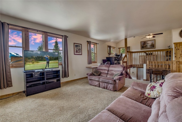 196 Vail Cir, Dillon, CO 80435 - living room featuring carpet floors and ceiling fan