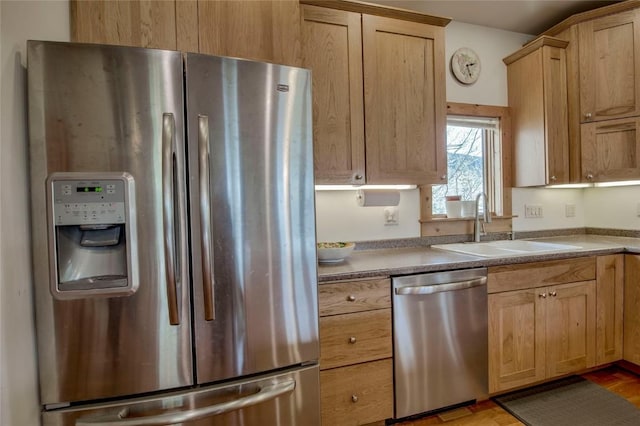 196 Vail Cir, Dillon, CO 80435 - kitchen with appliances with stainless steel finishes and light brown cabinets