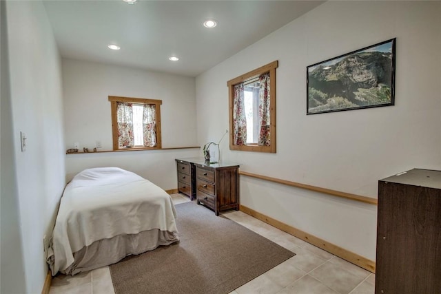 196 Vail Cir, Dillon, CO 80435 - bedroom featuring multiple windows, recessed lighting, and light tile patterned flooring