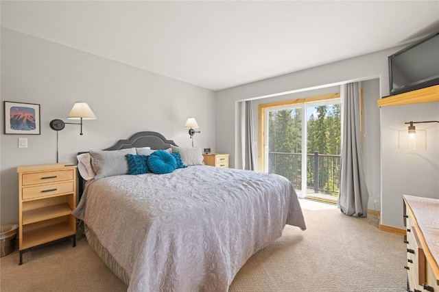 100 River Park Dr Unit 100A, Breckenridge, CO 80424 - bedroom featuring light colored carpet and access to outside