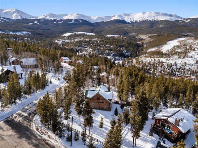 878 American Way, Breckenridge, CO 80424 - snowy aerial view featuring a mountain view