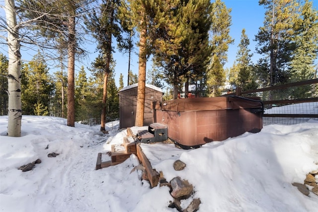 878 American Way, Breckenridge, CO 80424 - yard covered in snow with an outdoor structure and a storage shed