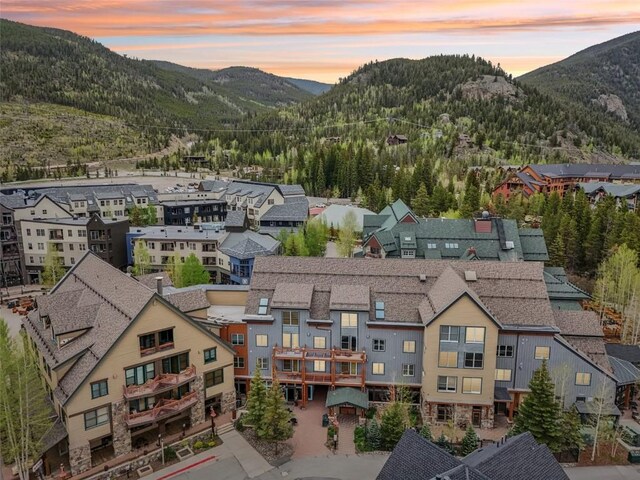 129 River Run Rd Unit 8055, Keystone, CO 80435 - aerial view at dusk of a mountain view