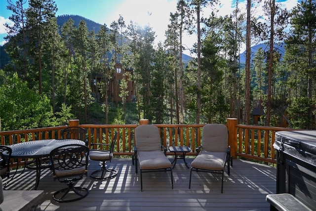 107 Primrose Pl, Frisco, CO 80443 - deck featuring a mountain view and outdoor dining space