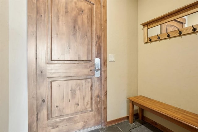 0050 County Road 1293 Unit B, Silverthorne, CO 80498 - mudroom with baseboards and dark tile patterned floors