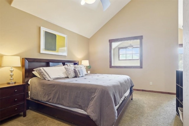 0050 County Road 1293 Unit B, Silverthorne, CO 80498 - bedroom with high vaulted ceiling, baseboards, and carpet
