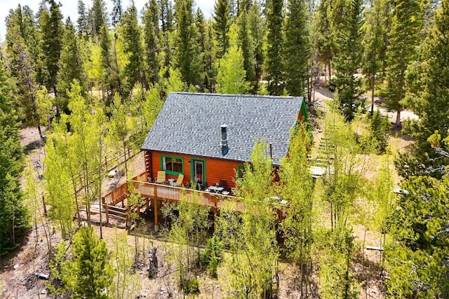 433 Fremont Knoll Ln, Jefferson, CO 80456 - back of property with a deck and a shingled roof