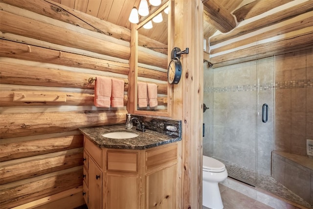 82 Potentilla Ln, Keystone, CO 80435 - bathroom with a shower stall, toilet, vanity, and tile patterned floors