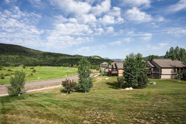 631 Parkview Dr, Steamboat Springs, CO 80487 - view of grassy yard featuring a mountain view