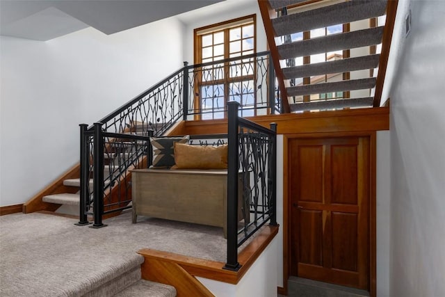 2600 Eagleridge Dr Unit 26, Steamboat Springs, CO 80487 - stairway with carpet and baseboards