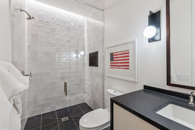 628 Independence Rd, Keystone, CO 80435 - full bathroom featuring vanity, a stall shower, and tile patterned flooring