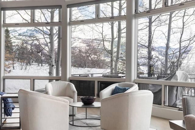 36125 Quarry Ridge Rd, Steamboat Springs, CO 80487 - sunroom featuring a mountain view