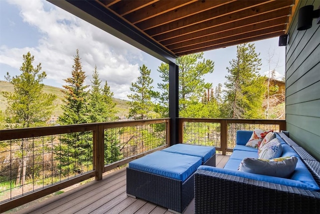 581 Fairview Blvd, Breckenridge, CO 80424 - wooden deck featuring an outdoor hangout area