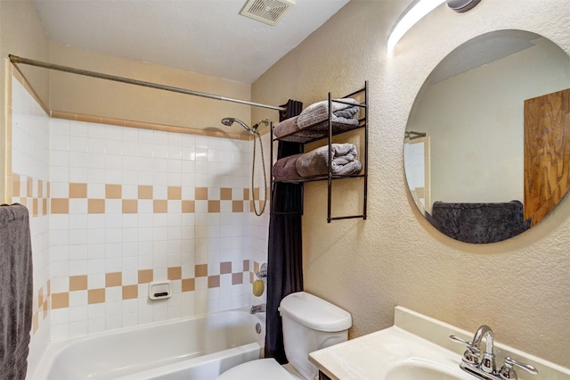 526 Sharps Way, Como, CO 80456 - full bath featuring a textured wall, toilet, shower / washtub combination, and vanity
