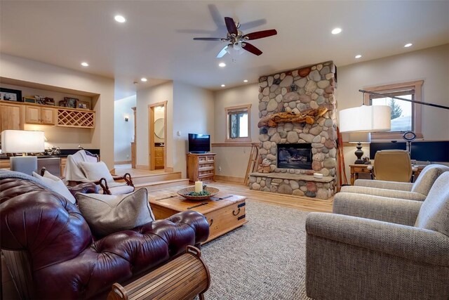 1064 Steamboat Blvd, Steamboat Springs, CO 80487 - living room with a wealth of natural light, light wood finished floors, and recessed lighting